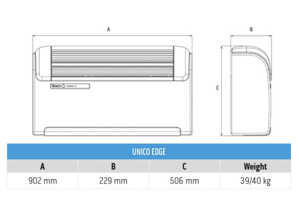 Air-conditioner Unico Edge inverter 30SF, without outdoorunit, 3,0kW