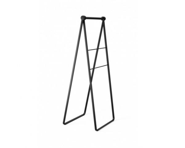 Pyykkiteline paketti Stewi, kuivausteline ja pyykkikori sekä vaateteline, musta