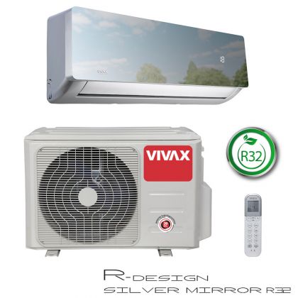 Ilmalämpöpumppu Vivax R+ DESIGN 12, R32, 3,81kW, tumma-peili