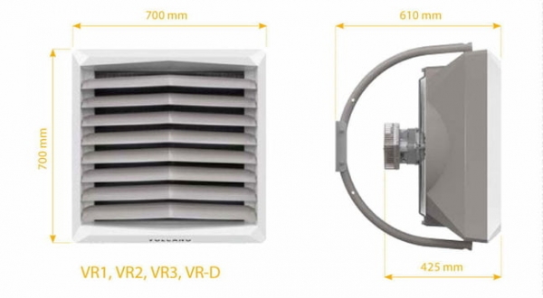Puhallinkonvektori Volcano VR1 EC lämmitykseen ja jäähdytykseen