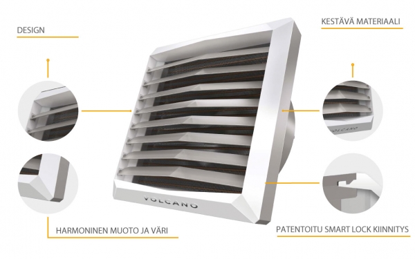 Puhallinkonvektori Volcano VR MINI EC lämmitykseen ja jäähdytykseen