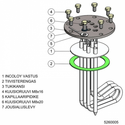 Heating element for Jäspi VLS/VLM 3kW