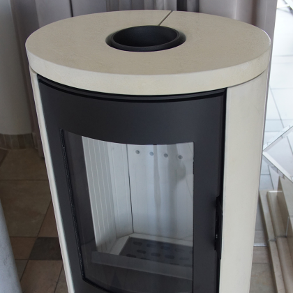 Wood stove Koza AB S / DR freestanding steel stove, cream concrete