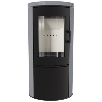 Wood stove Koza AB S / DR freestanding steel stove, grey concrete