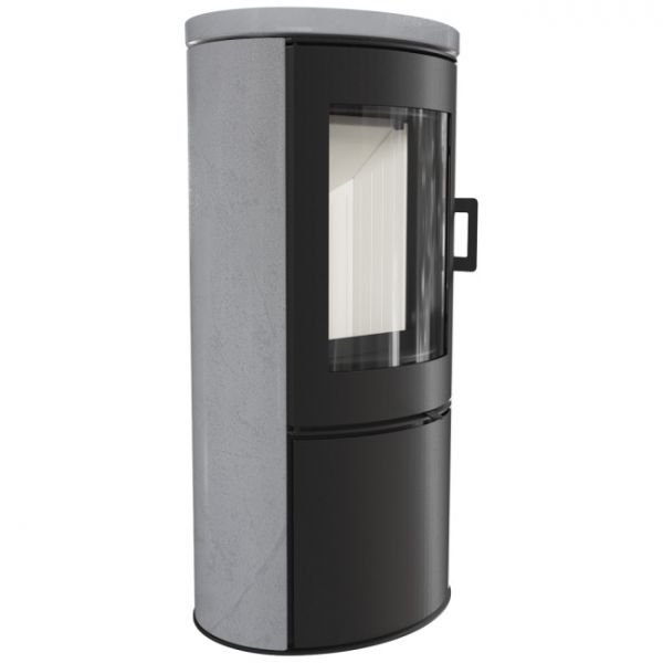 Wood stove Koza AB S / DR freestanding steel stove, grey concrete