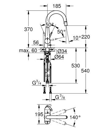 Keittiöhana GROHE ZEDRA PKV 31795000