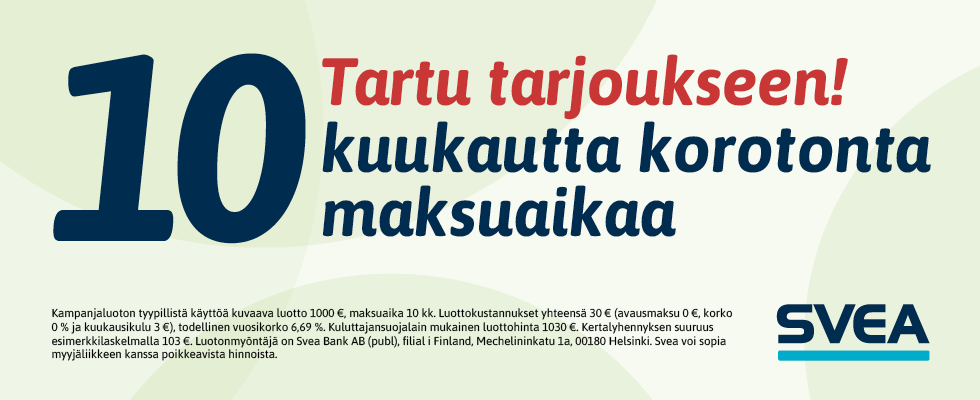 Taloosi.fi Svea 10kk korotonta maksuaika